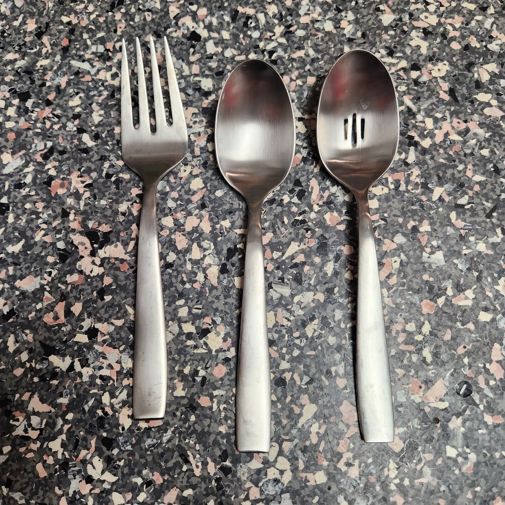 Oneida Serving Set Stainless Flatware Fork Slotted Reg Spoon Set Vietnam 54914